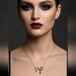 Gold plated bow necklace